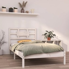 fehér tömör fa ágykeret 100 x 200 cm