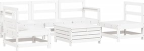 vidaXL 6 részes fehér tömör fenyőfa kerti kanapészett