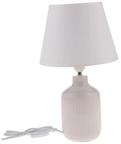 Krémszínű asztali lámpa textil búrával (magasság 41 cm) – Dakls