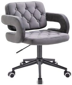 HR8403K Grafit modern velúr szék fekete lábbal