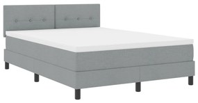 vidaXL Boxspring Ágy Matraccal Világosszürke 140x200 cm Szövet