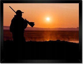 Poszterek keretben 40x30 Vadász a reggeli háttérben