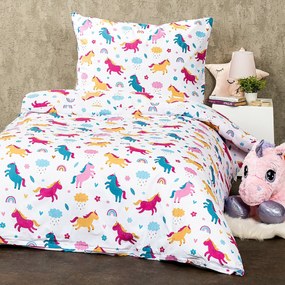 4Home Unicorns gyermek pamut ágyneműhuzat, 160 x 200 cm, 70 x 80 cm