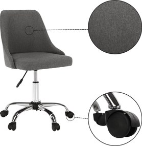 Irodai szék, szürke/króm, EDIZ