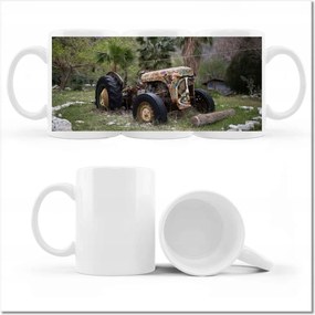 Fotó bögre Régi traktor a mezőn