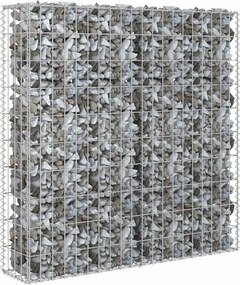 vidaXL horganyzott acél gabion fal felső zárással 80 x 20 x 100 cm