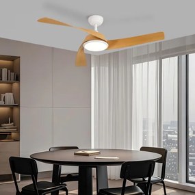 ZEVENTI - LED mennyezeti ventilátor AERYS LED/24W/230V Wi-Fi Tuya fehér/tölgy + távirányító