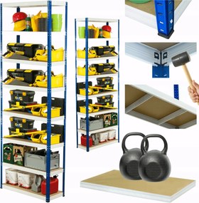 Tárolószekrény fém állvány Helios 270x90x50cm 8Px275kg Tömör Magas