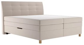 Boxspring ágy BEA 160x200 cm bézs színű matraccal