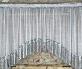 Készfüggöny 300x140, íves, napellenző, díszgyöngyök, gipiura 30cm