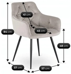 Szürke Bársony Étkezőszék. MODESTO