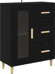 vidaXL Széf fiókkal Fekete tölgy 69,5 x 34 x 90 cm Faanyag