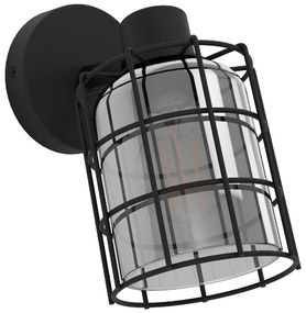 Eglo 99711 Consaca fali lámpa, rácsos, 1 lámpafejjel, fekete, E27 foglalattal, max. 1x28W, IP20