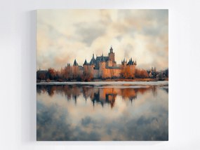Vászonkép Canvas Tájkép Műemlék Kastély Erőd Folyó Tükröződés 40x40