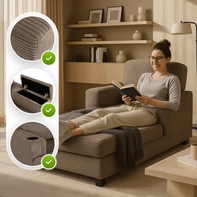 Modern Fotel Barnás-Bézs Színben. NEO