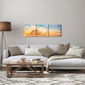 Az egyiptomi piramisok képe (órával) (90x30 cm)