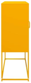 mustársárga hideghengerelt acél tálalószekrény 100,5x39x107 cm