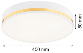 Argon 6138 - Mennyezeti lámpa AMORE 3xE27/15W/230V átmérő 45 cm fehér/arany