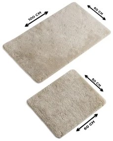 2 db bézs fürdőszobai szőnyeg 60x100 cm készlet