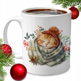 Karácsonyi Ajándék Macskamának 330ml-es Kávés Bögre Ünnepi Mintával