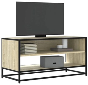 sonoma tölgy színű szerelt fa és fém TV-szekrény 91x40x46 cm