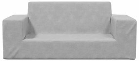 vidaXL kétszemélyes világosszürke puha plüss gyerekkanapé