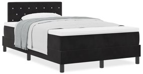 Boxspring ágy matraccal Fekete Kicsi dupla Bársony