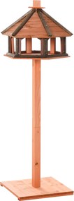 PawHut Madárodú Állvánnyal, Időjárásálló Madáretető, Fa Madáretető Vadmadaraknak Ø52 x 130H cm Természetes | Aosom