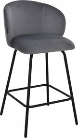 Hoker, bárszék velvet szürke modern loft Nemi 65 cm