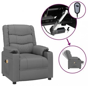 szürke műbőr elektromos masszázsfotel