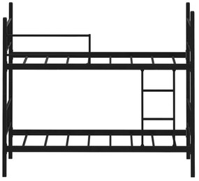 MAVEN fém emeletes ágy 90x200 cm fekete teherbírás: 2×100 kg