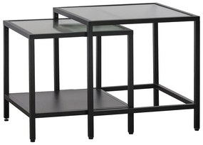 Üveg tárolóasztal szett 2 db-os 50x50 cm Bronco – Unique Furniture