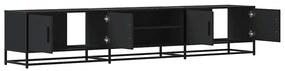 fekete szerelt fa TV-szekrény 210 x 35 x 41 cm