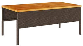 Kültéri Kanapé Szett Barna és Krém Rattan, Fa, Textil Közepes