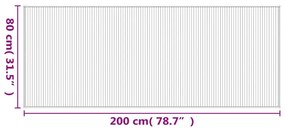 négyszögletű világos természetes bambusz szőnyeg 80 x 200 cm