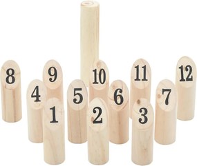 vidaXL 13 darabos tömör fenyőfa Kubb játékszett hordtáskával