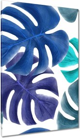 Vászonkép 80x120 Monstera Levelek Kék