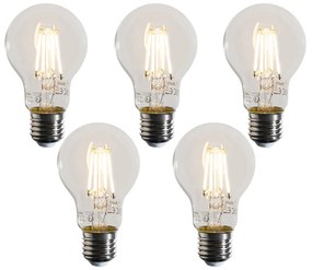 5 darabos E27 szabályozható LED izzó készlet A60 átlátszó 4W 470LM 2700K