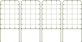 Outsunny 4 darabos Kerti Rács Szett Acél Vázszal Gyümölcsök, Zöldségek, Virágok Támogatására Kültéri Dekorációhoz Teraszon, 40x90 cm Zöld | Aosom
