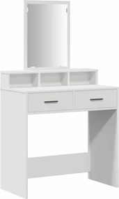 vidaXL Öltözködőasztal fiókkal tükörrel Fehér 79 x 41 x 140 cm Faanyag