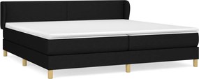 vidaXL fekete szövet rugós ágy matraccal 200 x 200 cm