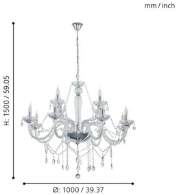 Eglo 39102 - Csillár BASILANO 1 12xE14/40W/230V