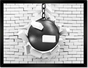 Poszterek keretben 40x30 Tégla faltörő gömb Téglabontás