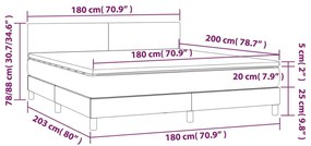 szürke műbőr rugós ágy matraccal és LED-del 180x200 cm