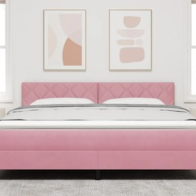 LED Fejtámla Gyémánt Mintázattal Rózsaszín 180 cm Bársony