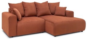 Narancssárga bársony sarokkanapé Enjoy – Bobochic Paris