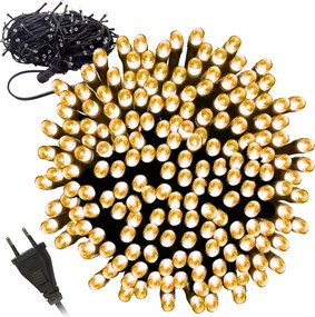 LED-es karĂĄcsonyfa fĂ©nyfĂŒzĂ©r, meleg fehĂ©r, 20m, 200 db Led, ĂŒnnepi dekorĂĄciĂł, girland, ablakdĂsz