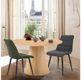 Kerek étkezőasztal ANGEL 120x120 cm, tölgy dekorral