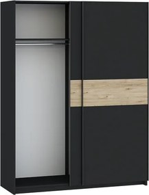 BERNO ruhásszekrény, 150 cm | Antracit + hickory tölgy