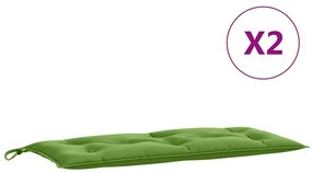 2 db melange zöld szövet kerti pad párna 100 x 50 x 7 cm